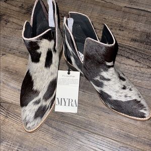 Myra real cow hide booties